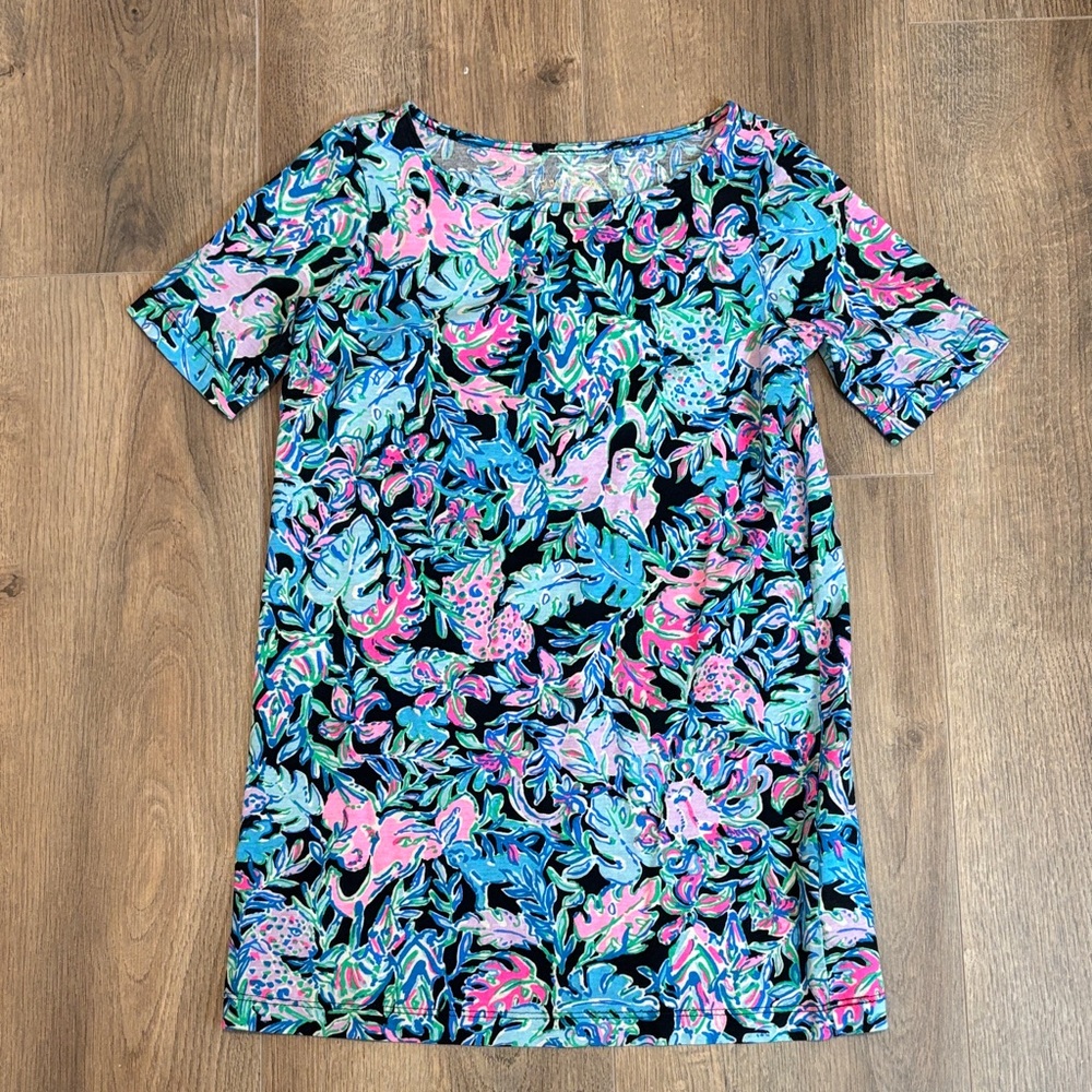 Lilly Pulitzer Colorful Floral Short Sleeve Dress